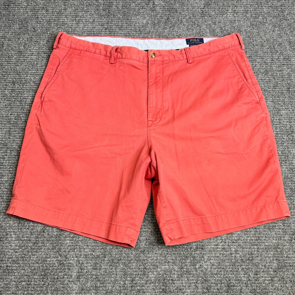 Polo‎ Ralph Lauren Mens 40 Coral Pink Stretch Classic Fit Chino Shorts Cotton